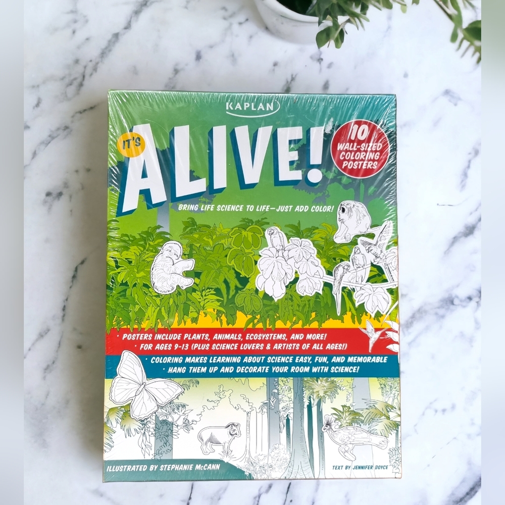🆕 Kaplan It's Alive! Bring Life Science to Life,10 Wall Sized Coloring Posters